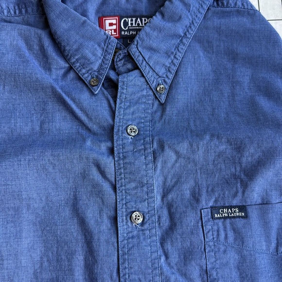 Chaps Ralph Lauren indigo blue cotton button down shirt - Picture 1 of 11
